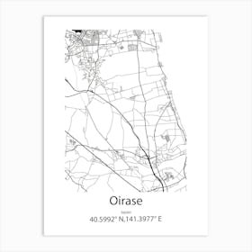 Oirase,Japan Minimalist Map Poster