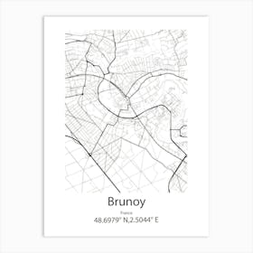 Brunoy,France Minimalist Map Art Print