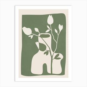 Modern Vase Abstract Plant Art 1 Art Print