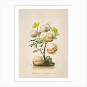 Vintage Botanical Macaroons 03 Art Print