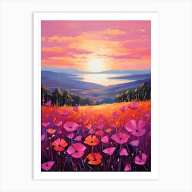 Poppies At Sunset Art Print