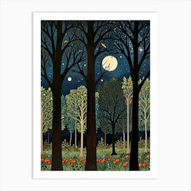 William Morris Night In The Woods 4 Art Print