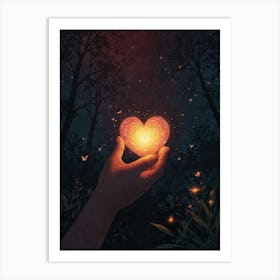 Heart In The Forest 2 Art Print