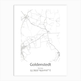 Goldenstedt,Germany Minimalist Map Art Print