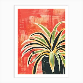 Spider Plant Minimalist Block Print 4 Art Print