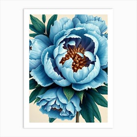 Blue Peonies 5 Art Print