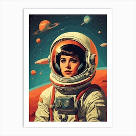 Retro Astronaut Art Print