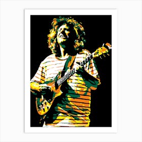 Pat Metheny American Jazz Guitarist in Abstract Colorful Pop Art Art Print