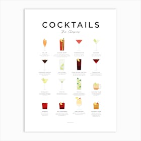 Classic Cocktails Minimal Art Print