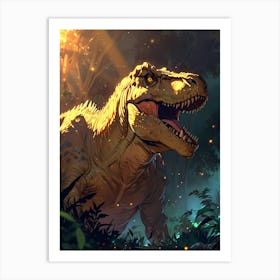 Dinosaur In The Forest 2 Art Print