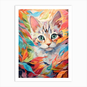 Colorful Cat Painting Art Print