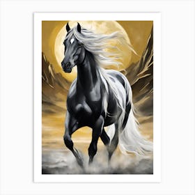 Horse In The Moonlight 16 Art Print