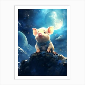 Pig In Space Art Print