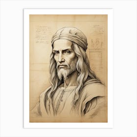 Portrait Of Leonardo Da Vinci 3 Art Print