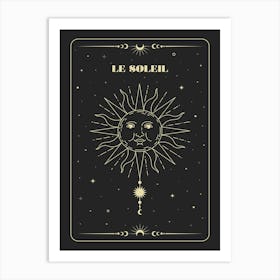 Le Soleil Black Art Print