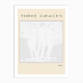 Ascii Art Minimalist – Three Graces By Raphael (C 1503–1505) – Classic Painting Art Print