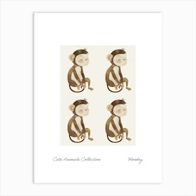 Cute Animals Collection Monkey 1 Art Print