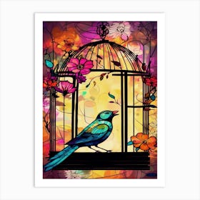 Bird In A Cage 2 Art Print