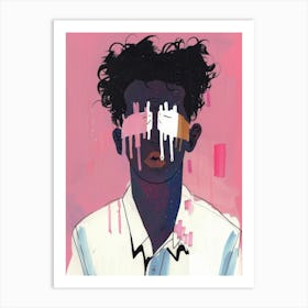 Man With His Eyes Painted On Art Print