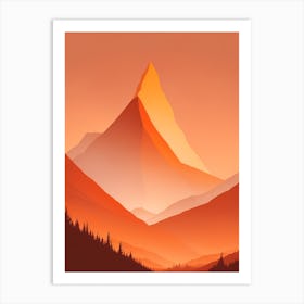 Misty Mountains Vertical Composition In Orange Tone 329 Art Print