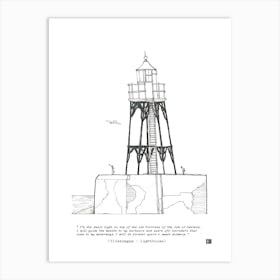 Vlissingen Lighthouse Netherlands Art Print - Fine Line Architecture Sketch - Lighthouse Wall Art & Decor Art Print