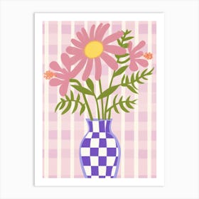 Wild Flowers Lilac Tones In Vase 2 Art Print