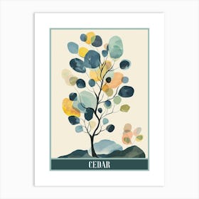 Cedar Tree Flat Illustration 6 Poster Art Print
