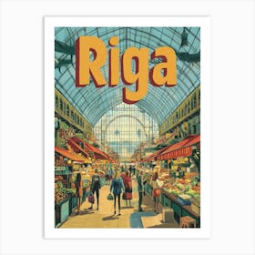 Aihrgdesign A 1970s Inspired Travel Poster For Riga 3 Art Print