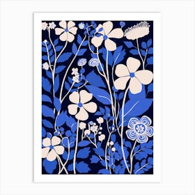 Blue Flower Illustration Babys Breath 4 Art Print