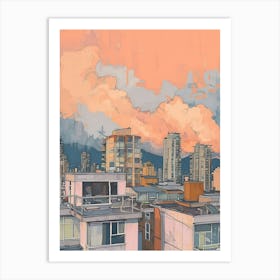 Vancouver Rooftops Morning Skyline 2 Art Print