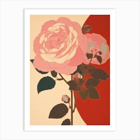 Roses Flower Big Bold Illustration 1 Art Print