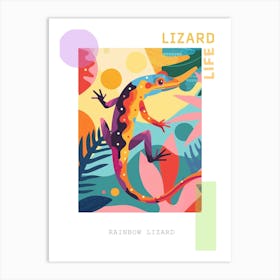 Colourful Rainbow Lizard Modern Abstract Illustration 5 Poster Art Print