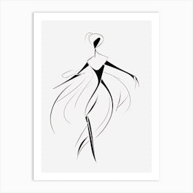 Line Art Woman Body 13 Art Print