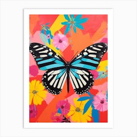 Pop Art Zebra Longwing Butterfly  3 Art Print