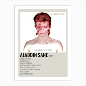 David Bowie Aladdin Sane Album Cover Signed Poster 1973 Decor 1 Art Print