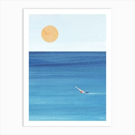 Sunset Swim Art Print