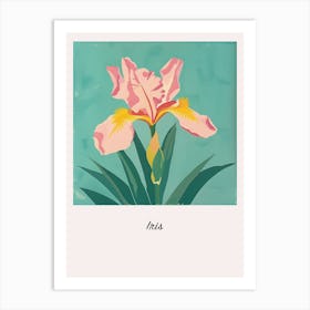 Iris 3 Square Flower Illustration Poster Art Print