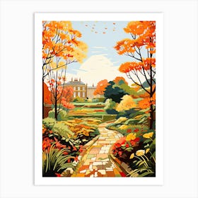 Royal Botanic Garden Edinburgh, United Kingdom In Autumn Fall Illustration 4 Art Print