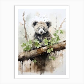 Koala, Japanese Brush Painting, Ukiyo E, Minimal 2 Art Print