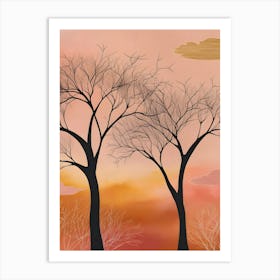 Sunset Trees 1 Art Print