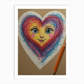 Heart Drawing 2 Art Print