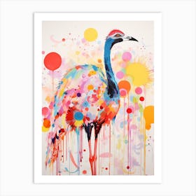 Bird Painting Collage Ostrich 3 Art Print