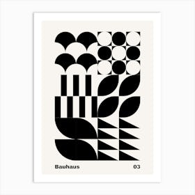 Geometric Bauhaus Poster B&W 3 Art Print