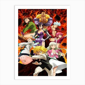 Group Of Anime Characters Art Print