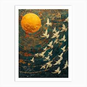 Doves In Flight 2 Art Print