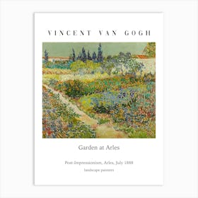 Garten In Arles, Vincent Van Gogh, Typografie Naturlandschaft Malerei Art Print