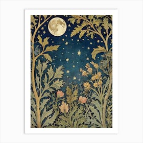 Moonlight Garden Style William Morris Art Print