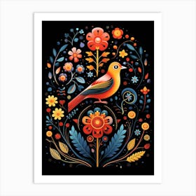 Folk Bird Illustration Swallow 2 Art Print