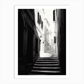 Dubrovnik, Croatia, Black And White Old Photo 3 Art Print