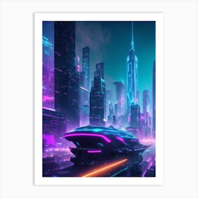 Futuristic Cityscape 1 Art Print